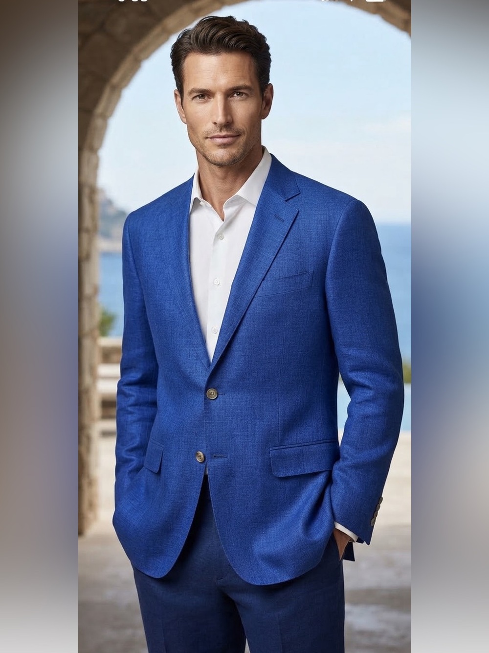 Daniel Cremieux Linen Royal Blue Sport Coat